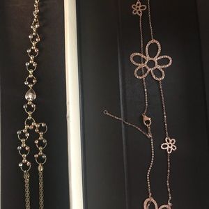 Rose gold and real gold 14k bracelet and necklace